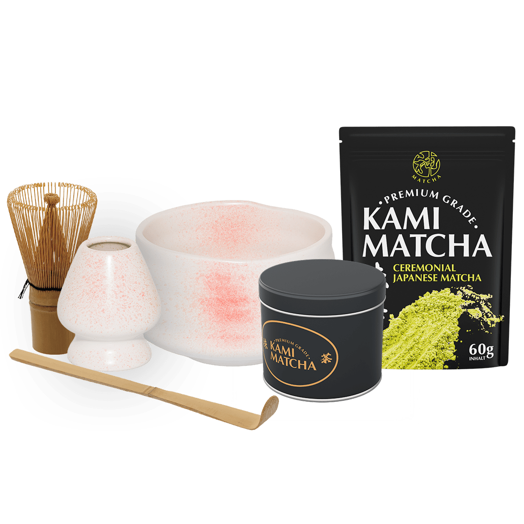 Kami Matcha Set - Weiss gepunktet Hell