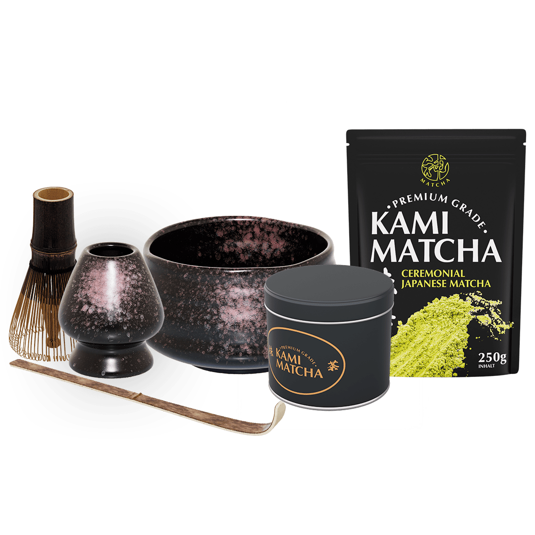 Kami Matcha Set 250g - Schwarz gepunktet Dunkel