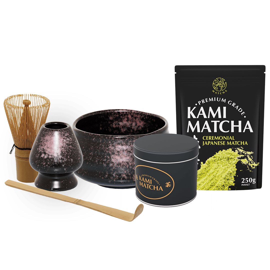 Kami Matcha Set 250g - Schwarz gepunktet Hell